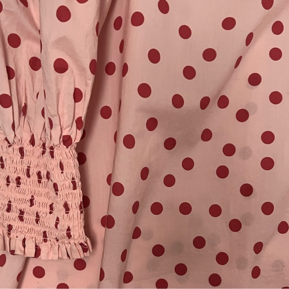 Eloquii Polka Dot Balloon Smocked Sleeve Midi Dress Size 20 EUC - Picture 8 of 11